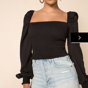 Superdown Tanya smocked top